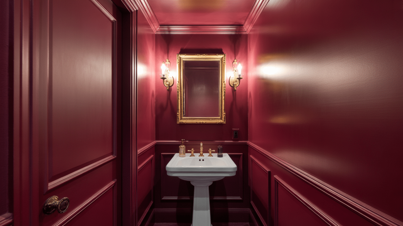Burgundy Powder Room