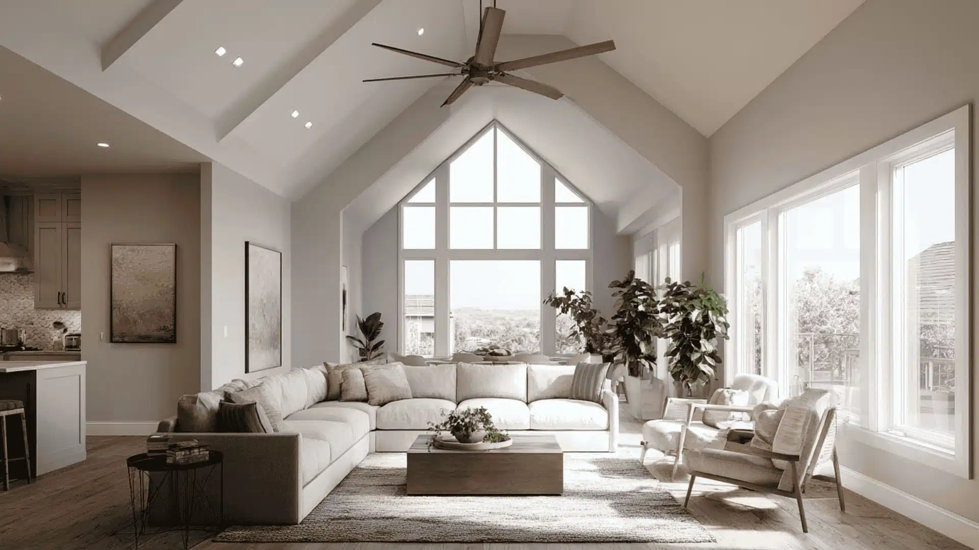 Cathedral Ceiling with Ceiling Fan
