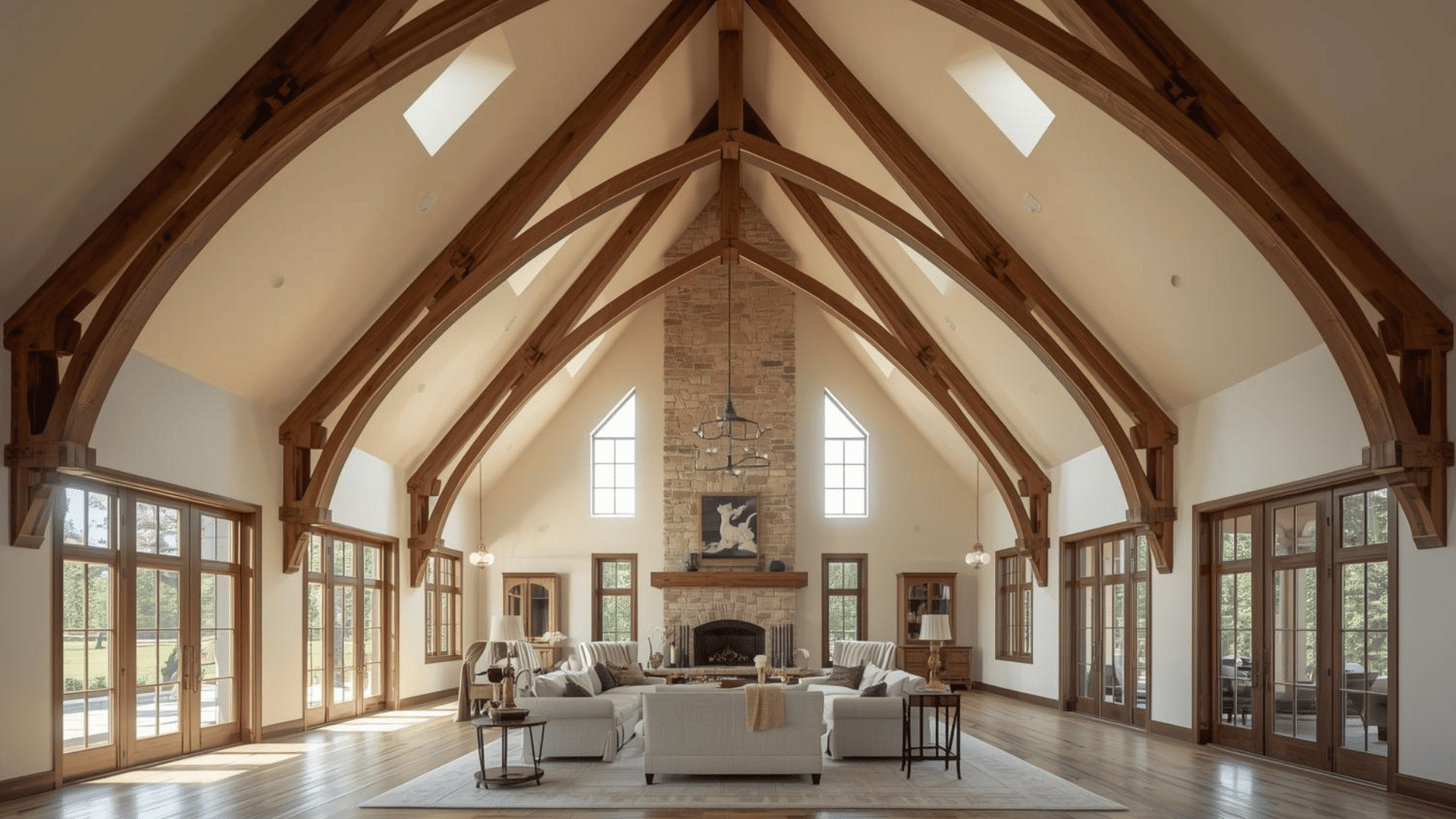Cathedral Ceiling with Center Beam