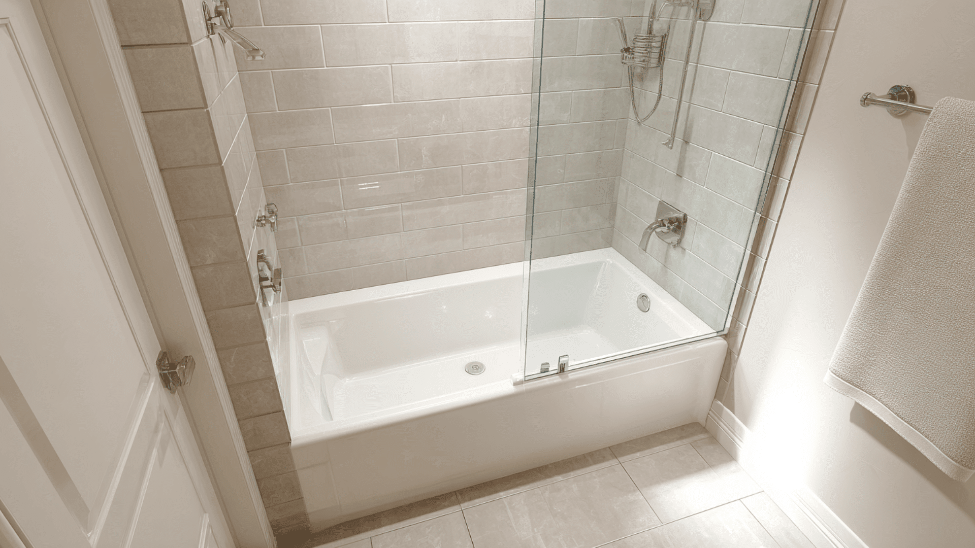 Compact Shower Over Bathtub With Glass Screen