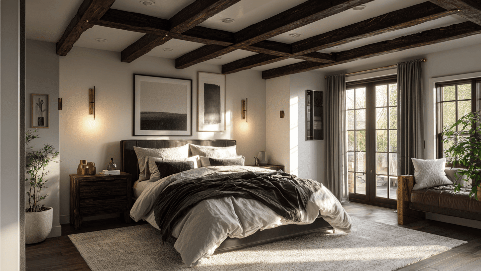 Dark Stained Beams For A Moody Boutique Feel