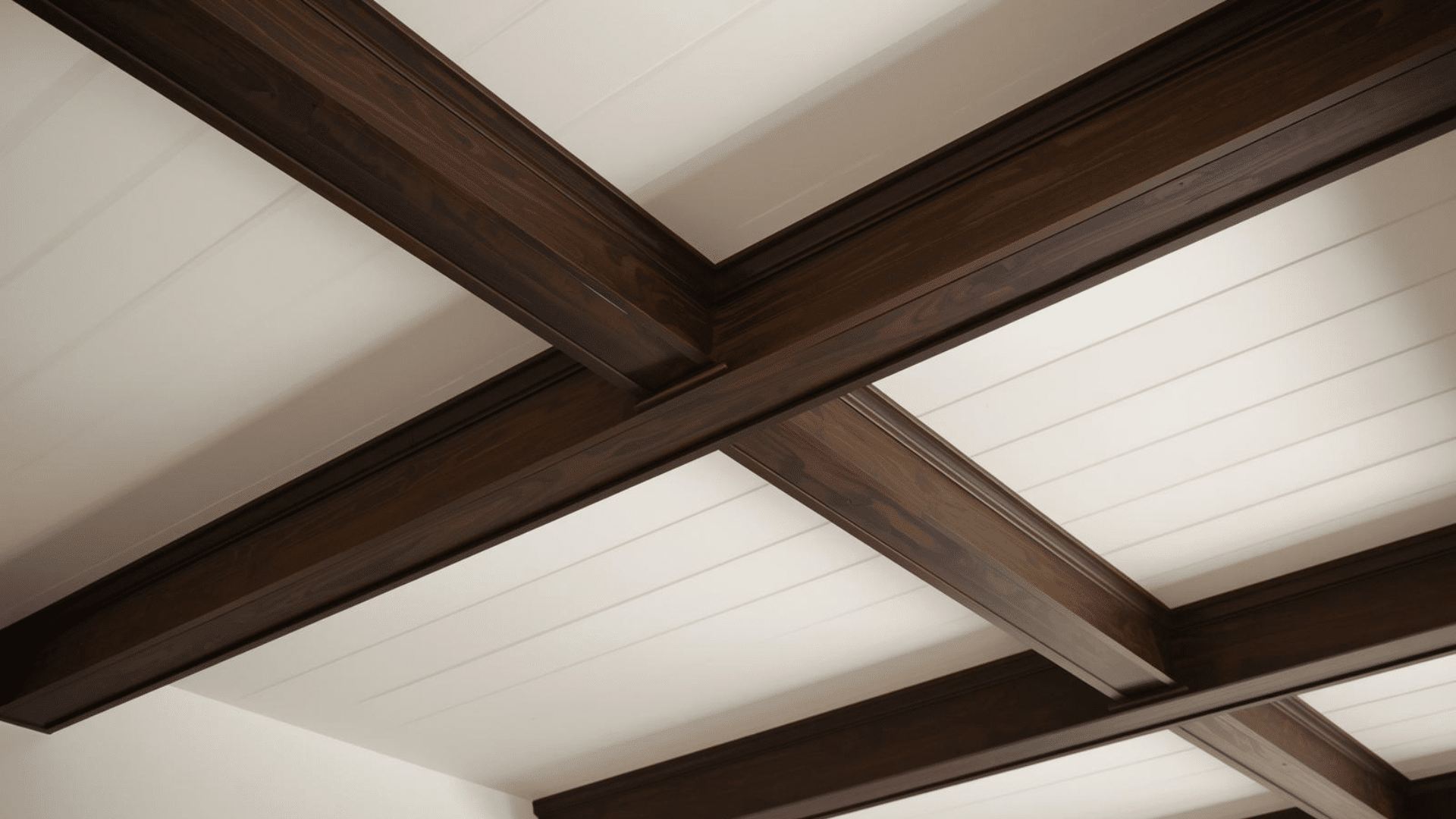 Dark Stained Beams on White Ceilings
