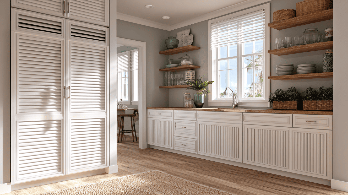 Louvered Cabinets Full View Horizontal Slats