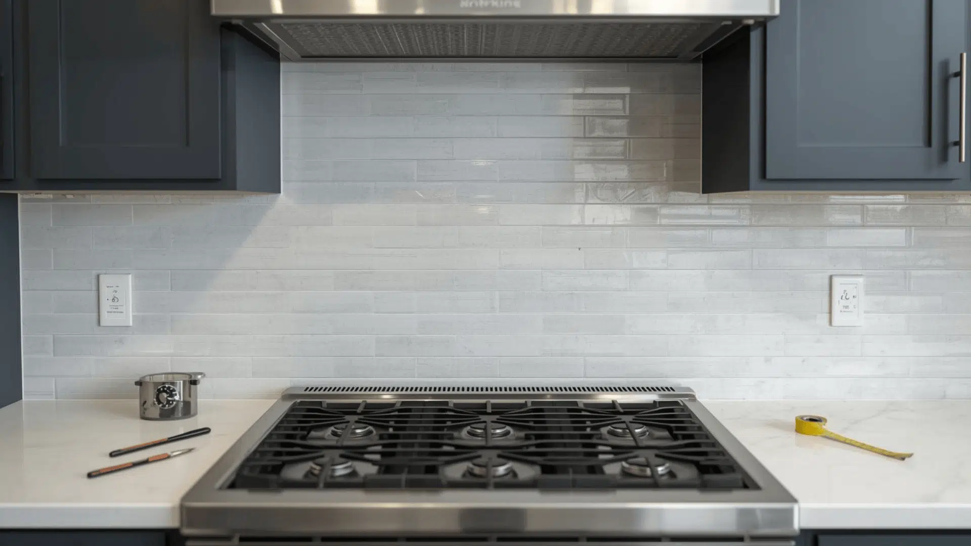 Peel-And-Stick Backsplash in kitchen wall