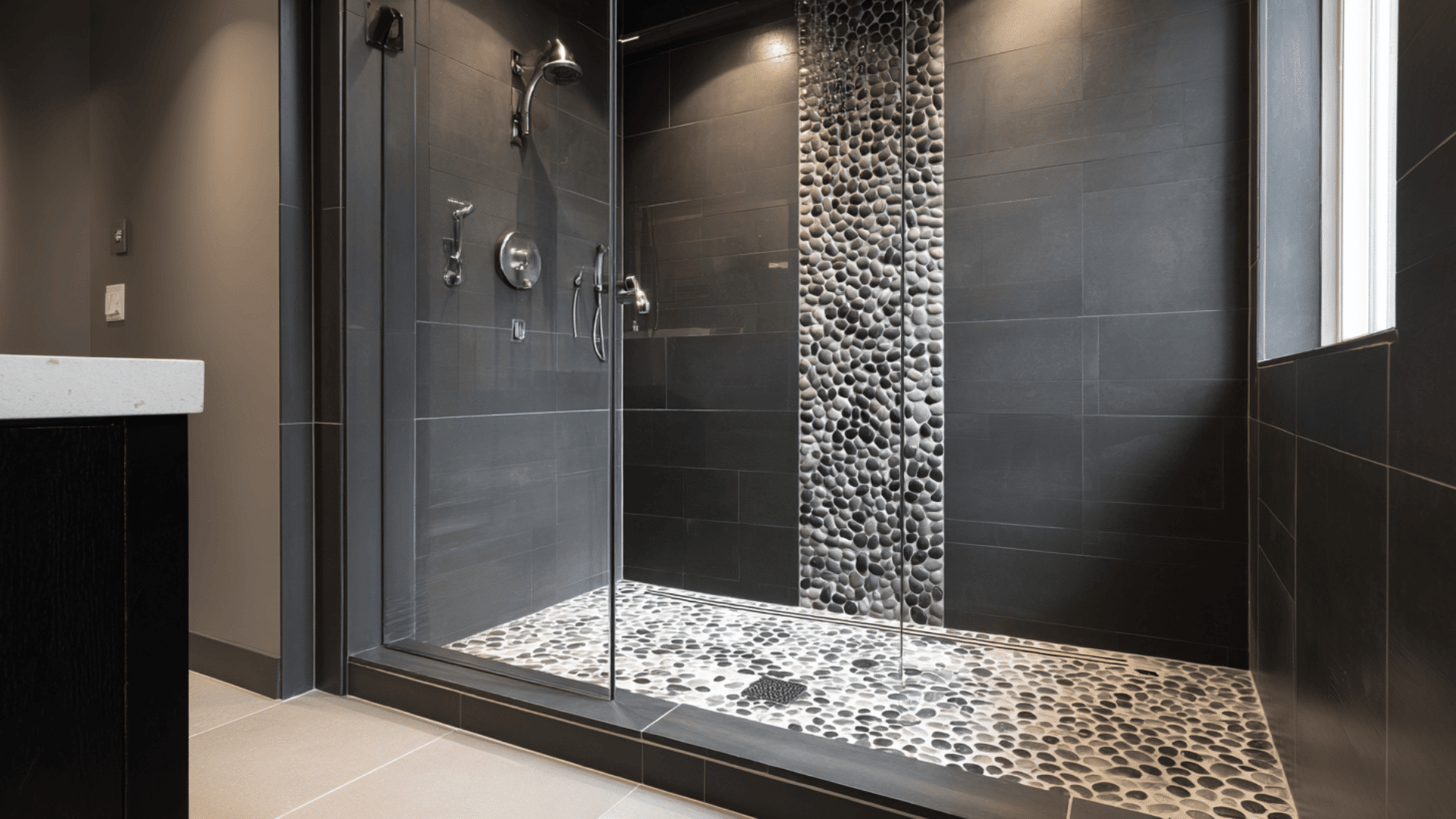 River Rock Shower Design