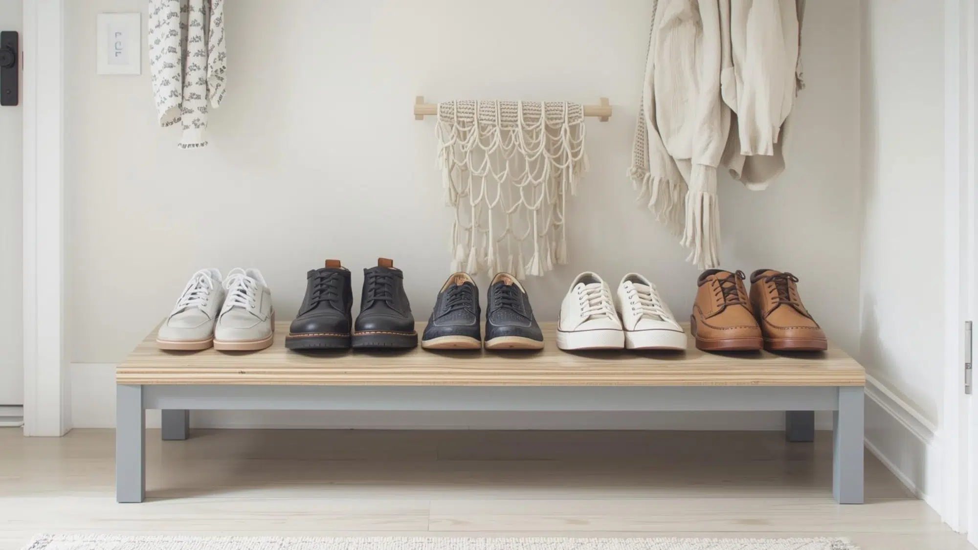 Shoe Zone With A Simple Wood Platform