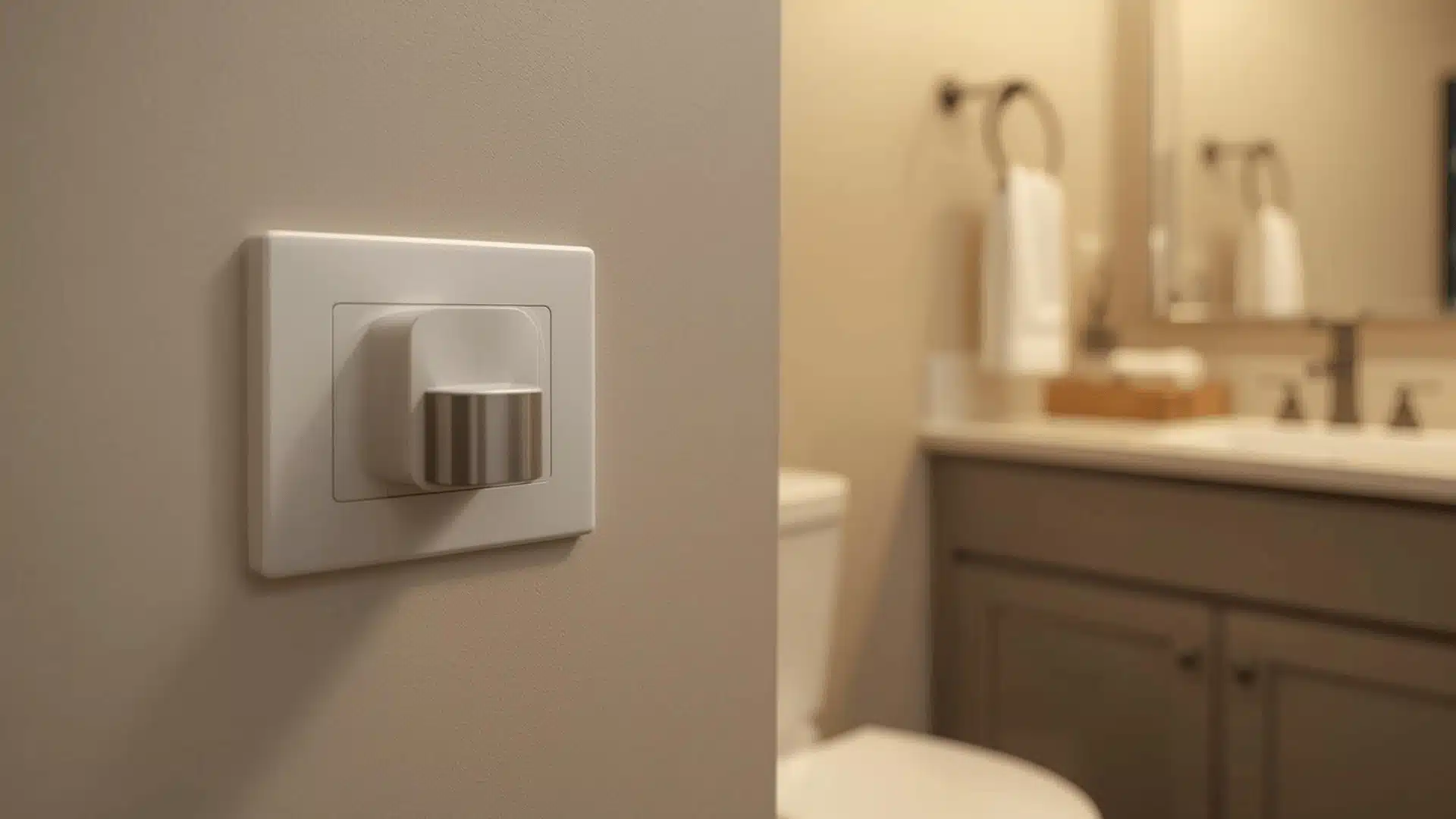 Sleek plug-in diffuser blends into half bath wall. (1)