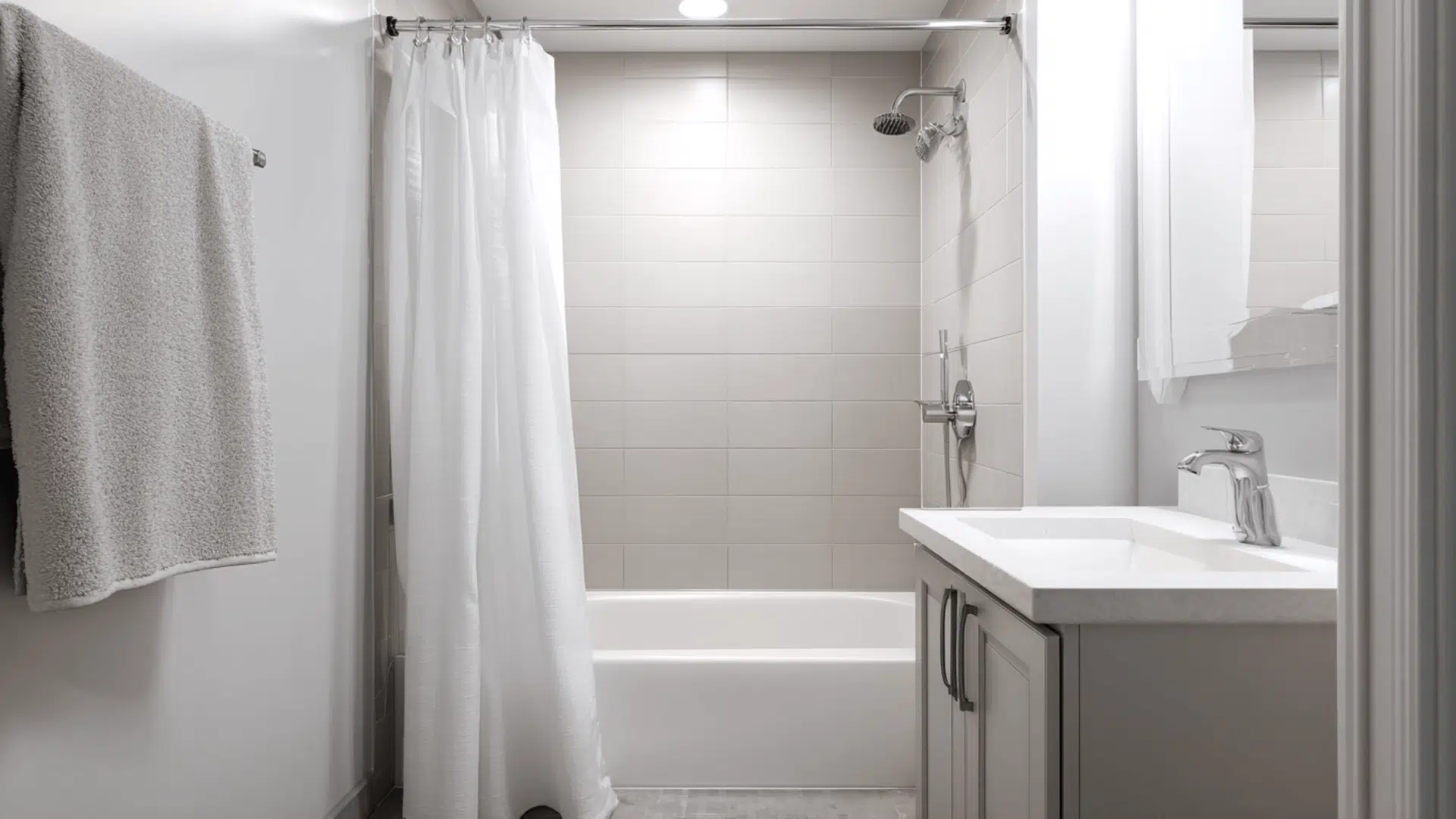 Small Bathroom With Tub And Shower Combined