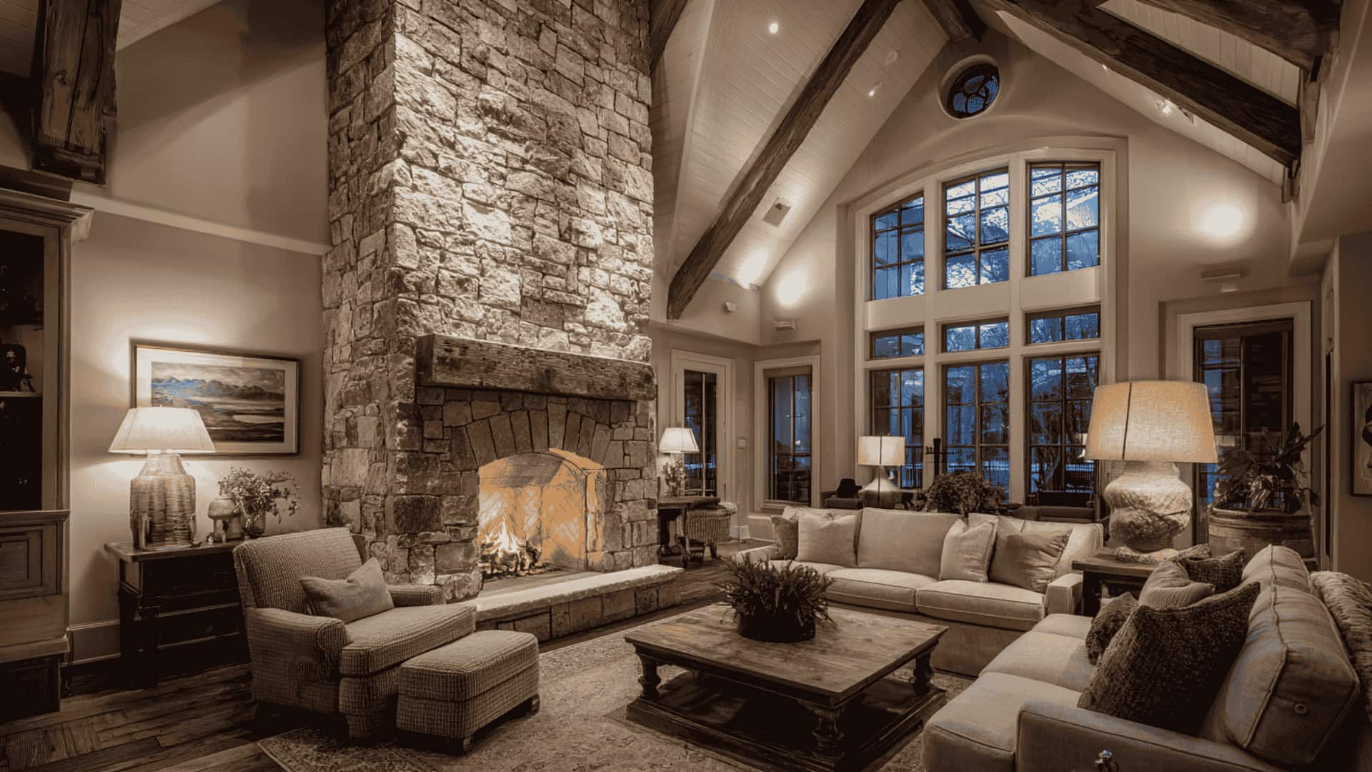 Stone Fireplace Accent