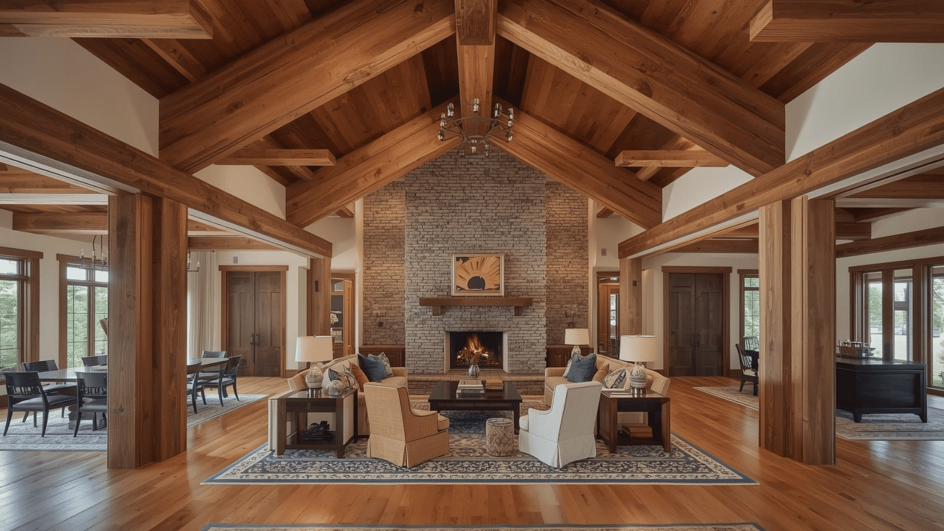 Thick Timber Beams for Great Rooms