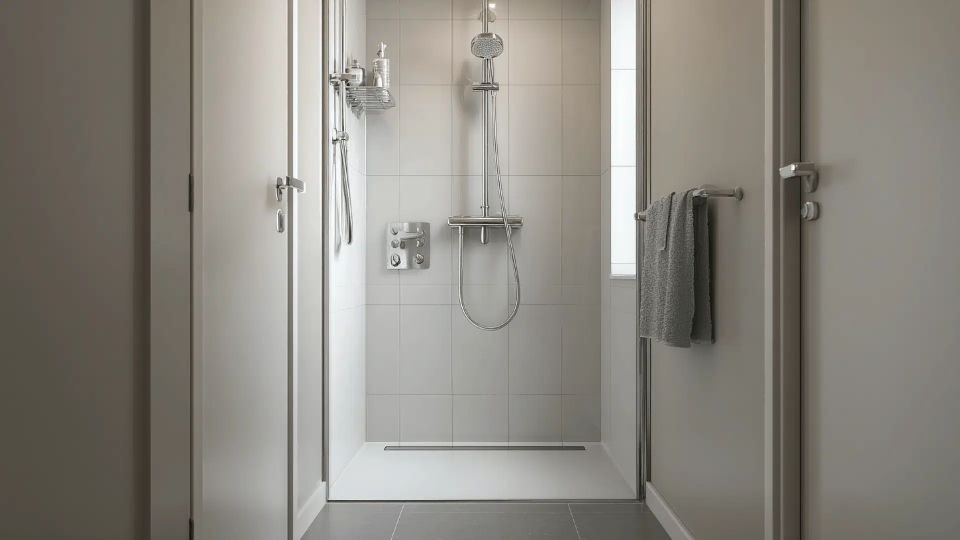 Wall Mounted Shower  Controls To Clear Floor Space