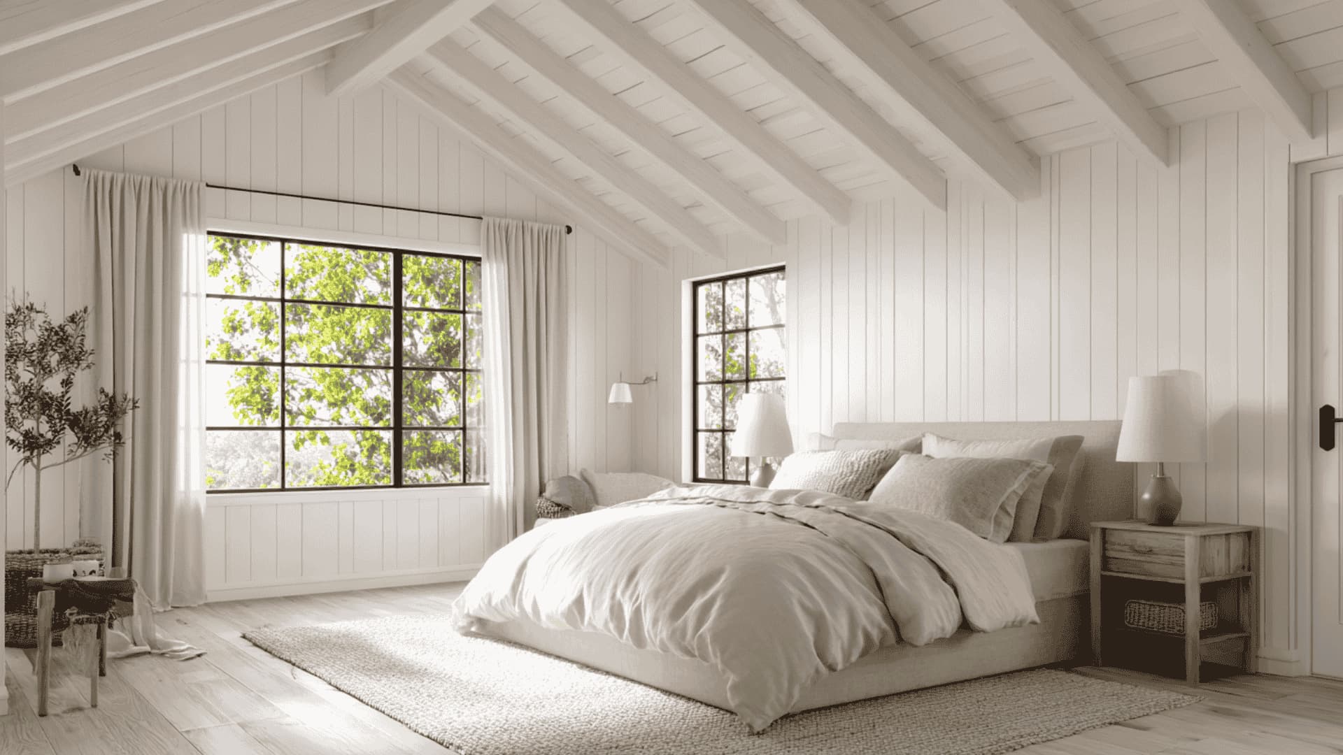 White Shiplap Ceiling