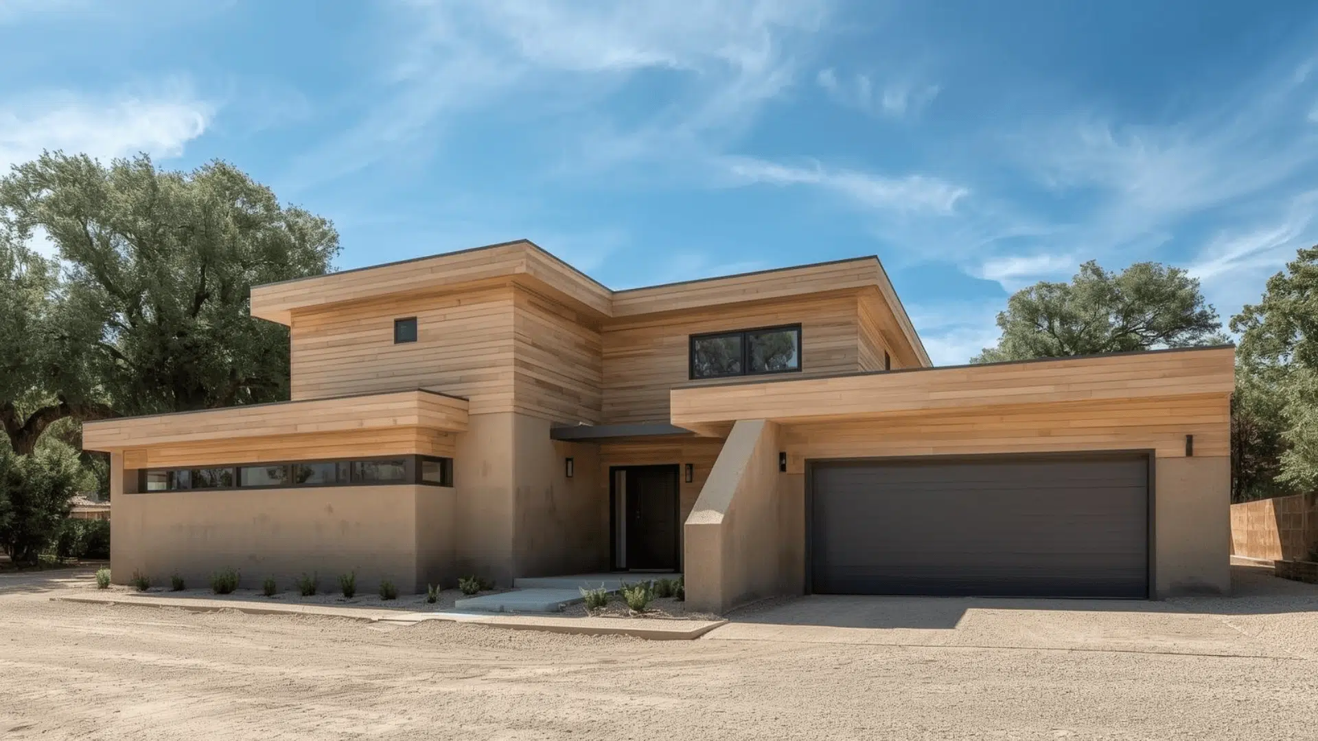 a modern rammed earth house