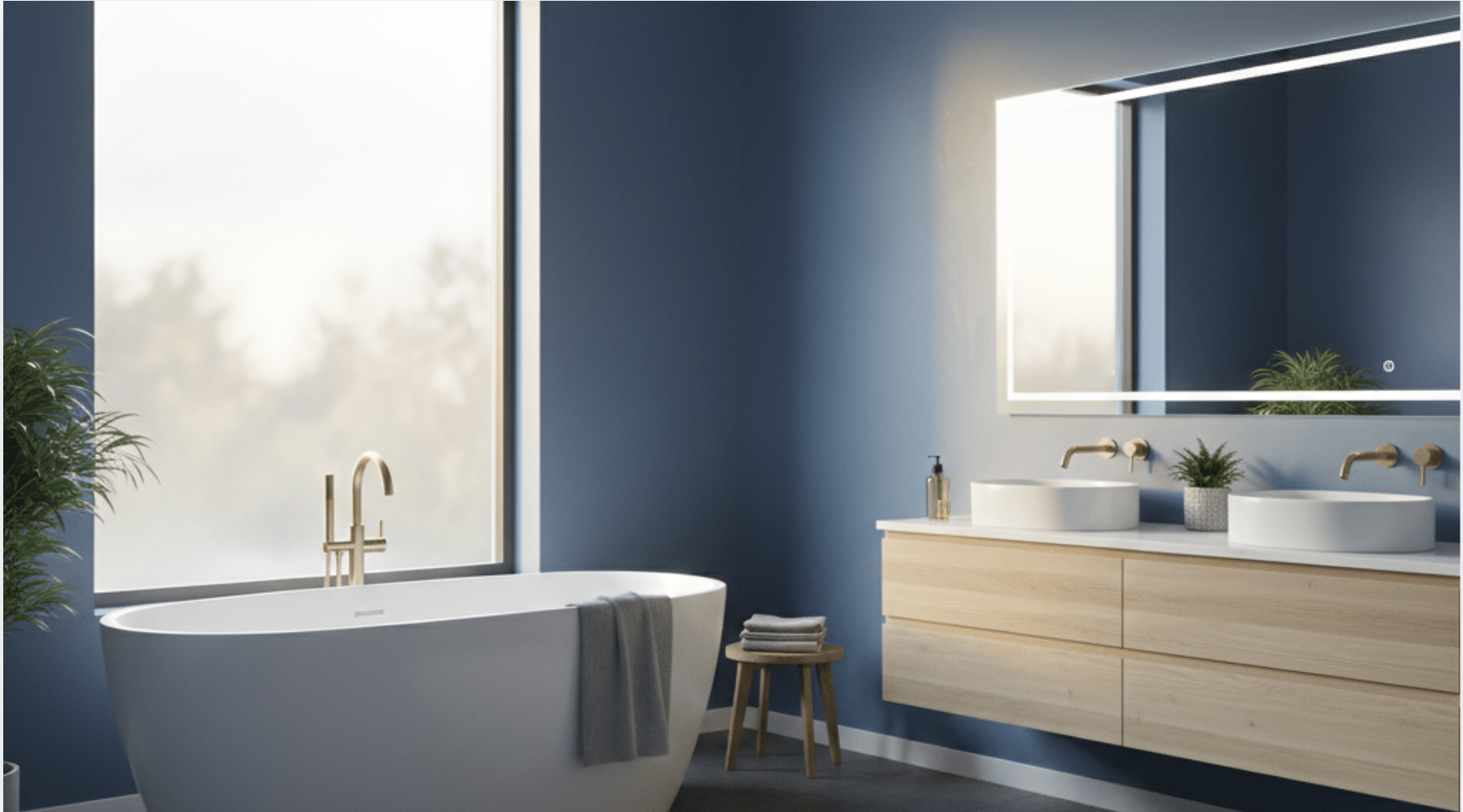 bathroom walls with satin