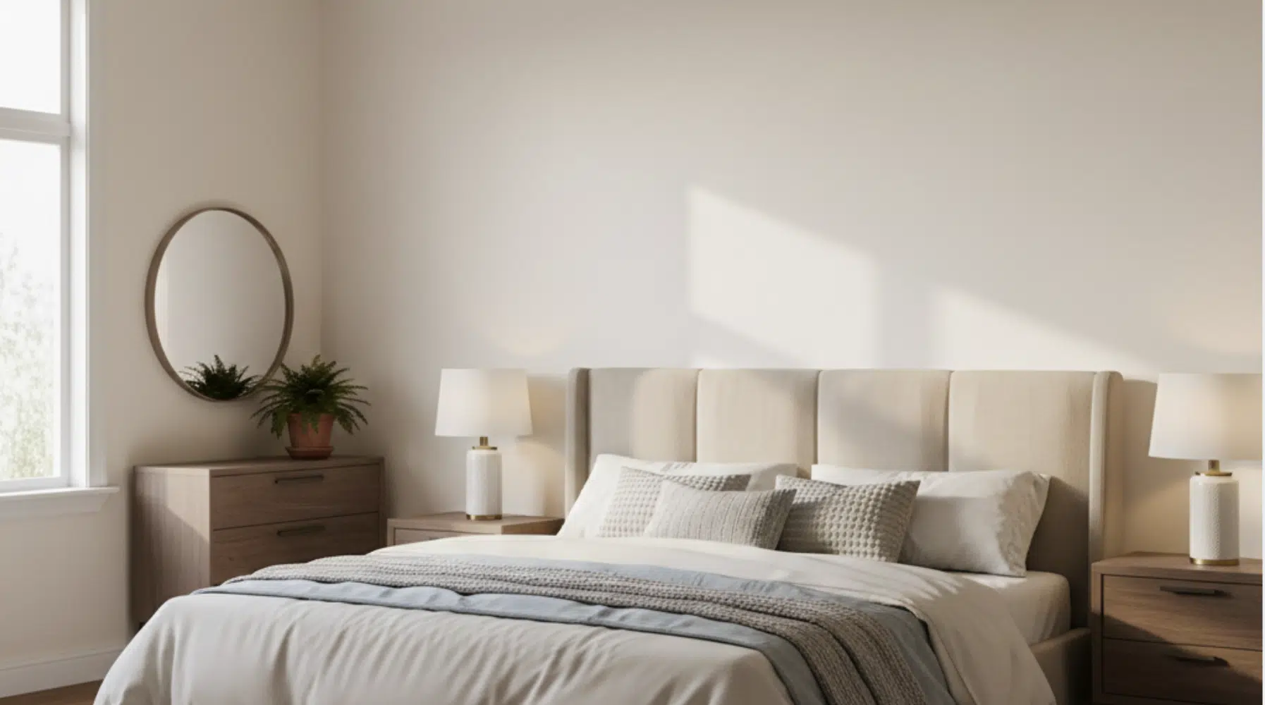 bedroom with eggshell finish