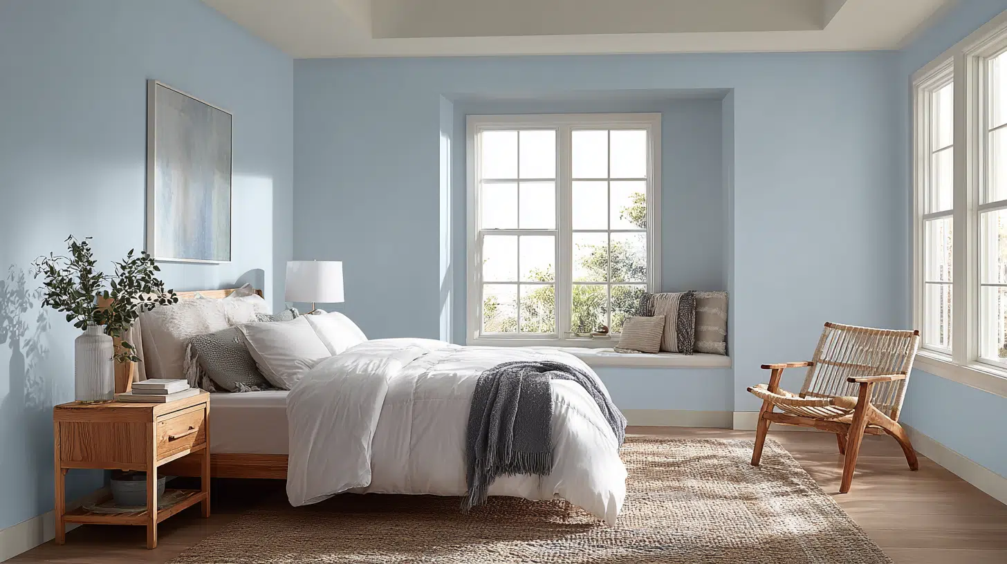 benjamin moore santorini blue in bedrooms