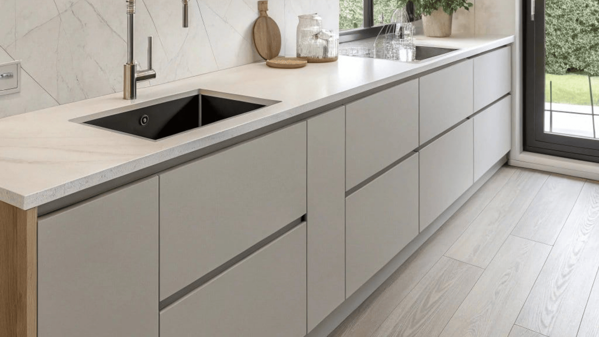 handle less cabinets