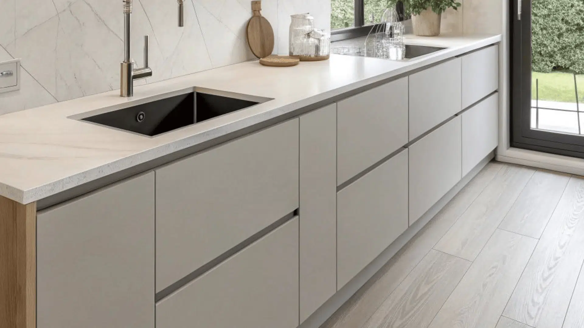 handle less cabinets