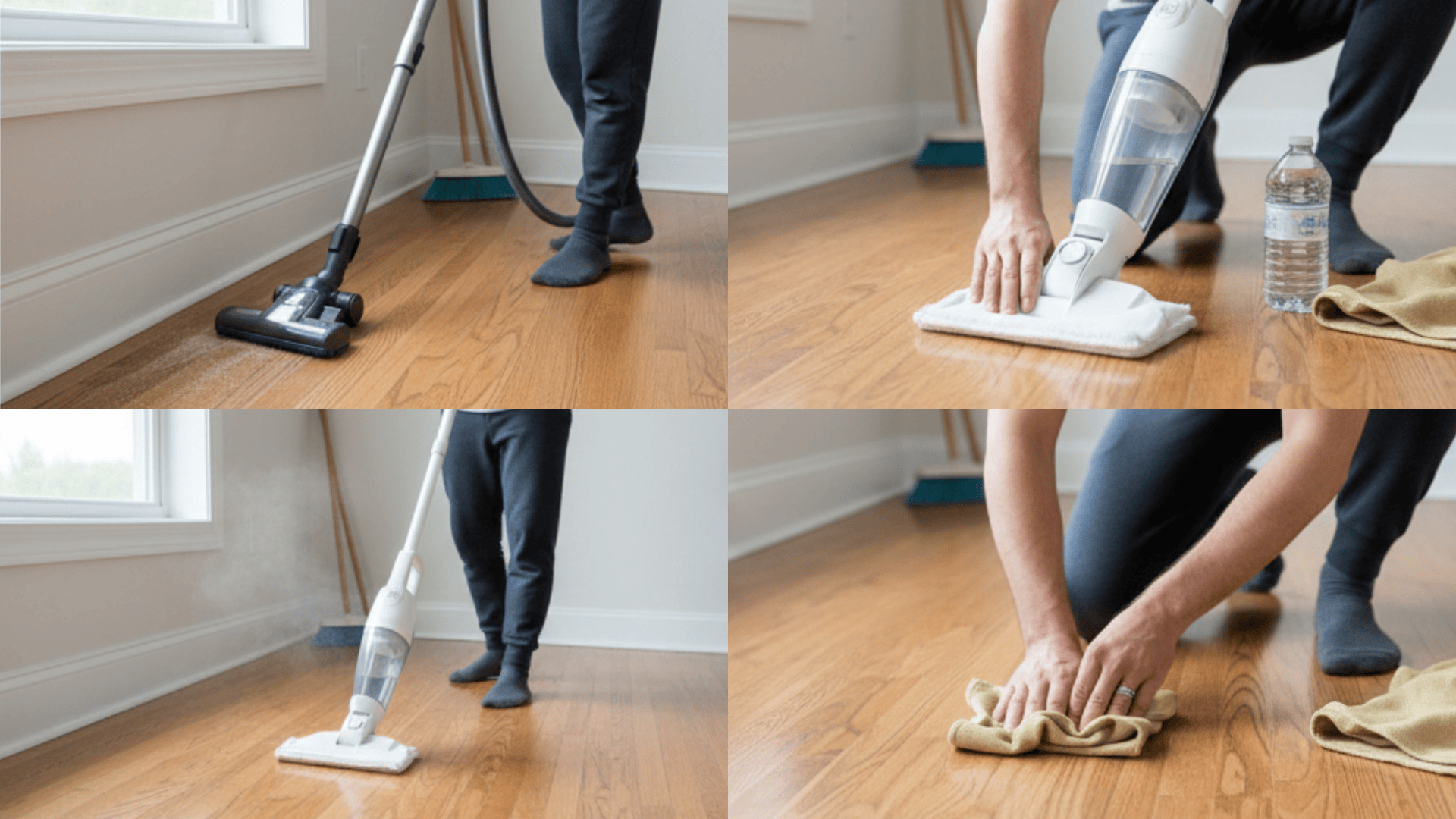 steps to steam clean hardwood floor
