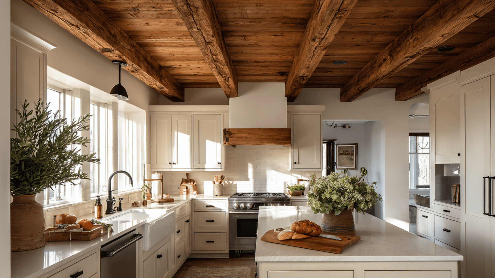 Exposed Beams or Faux Beams for Rustic Character