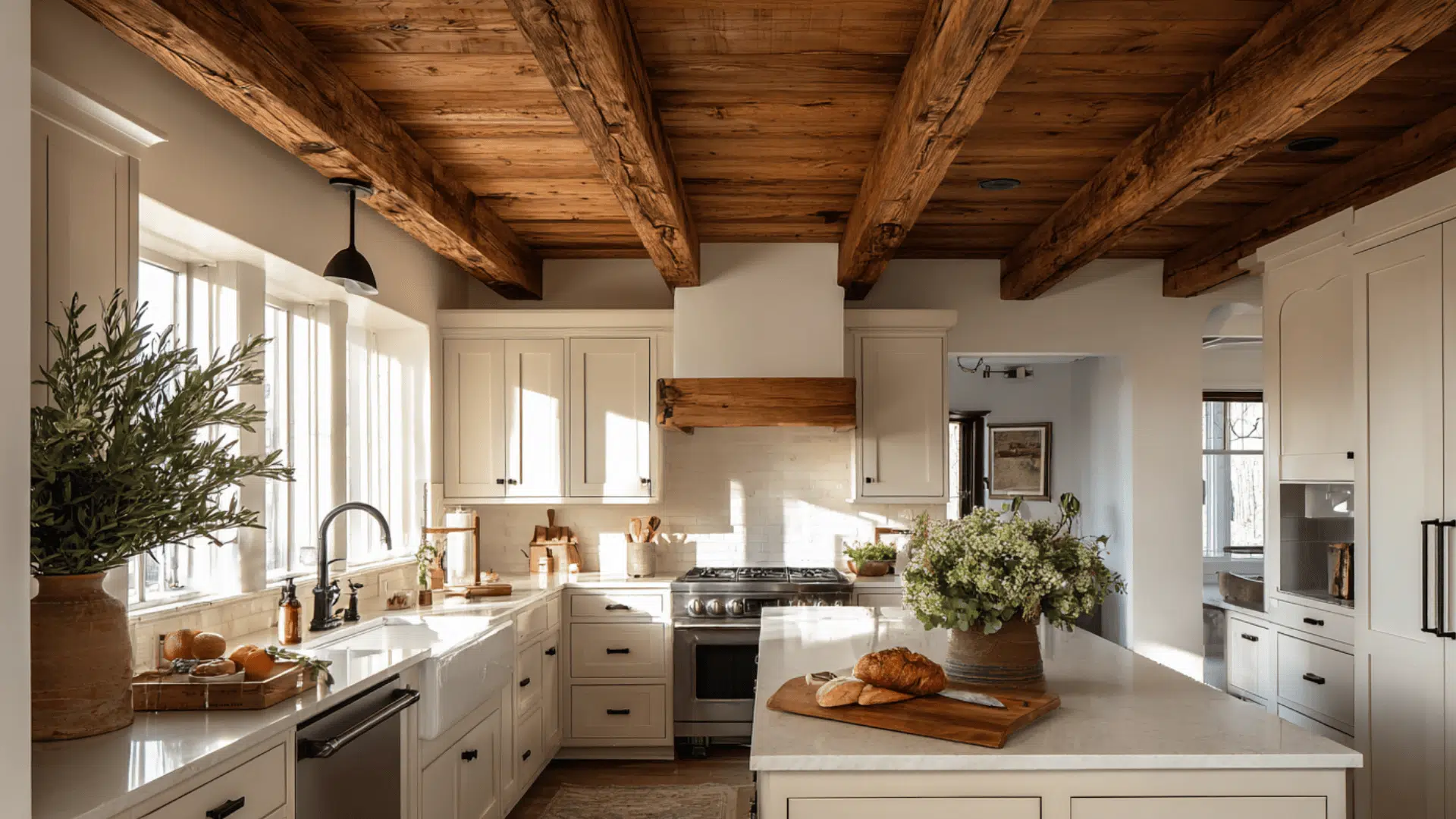 Exposed Beams or Faux Beams for Rustic Character