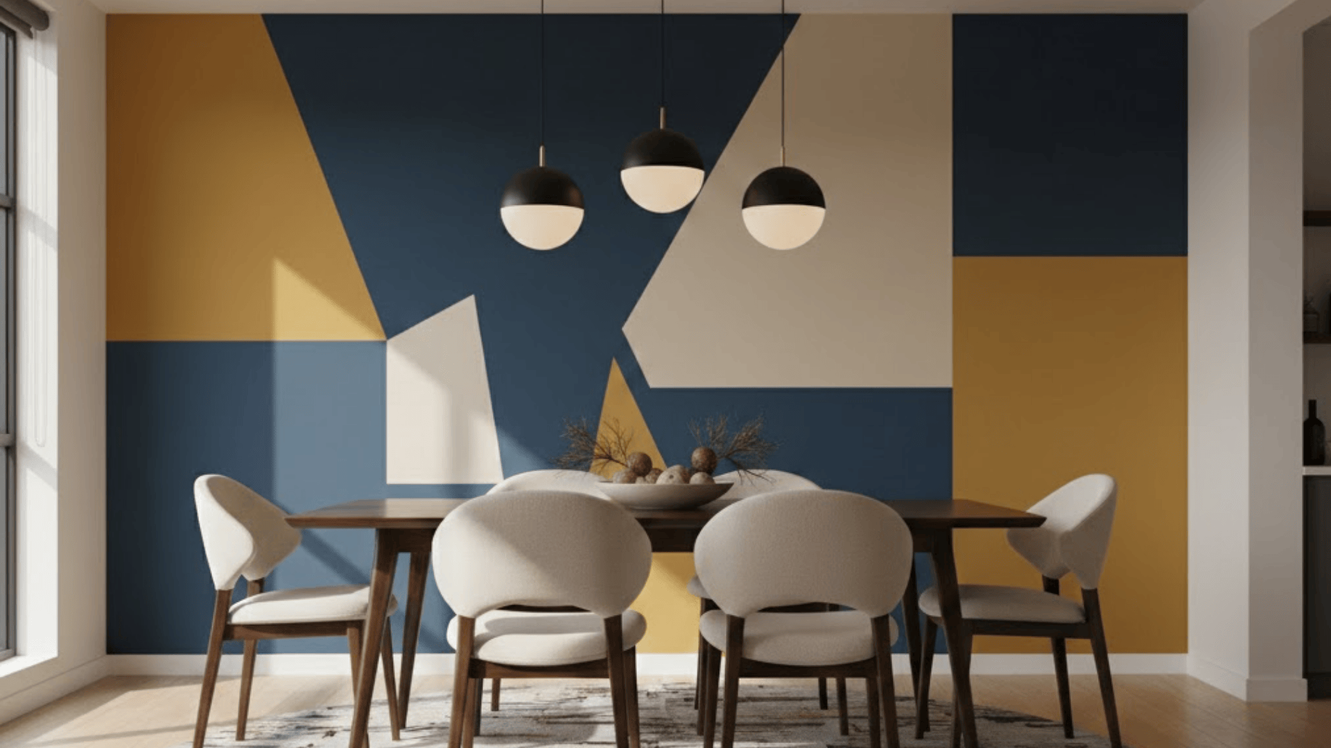 Geometric Color Block Statement Wall