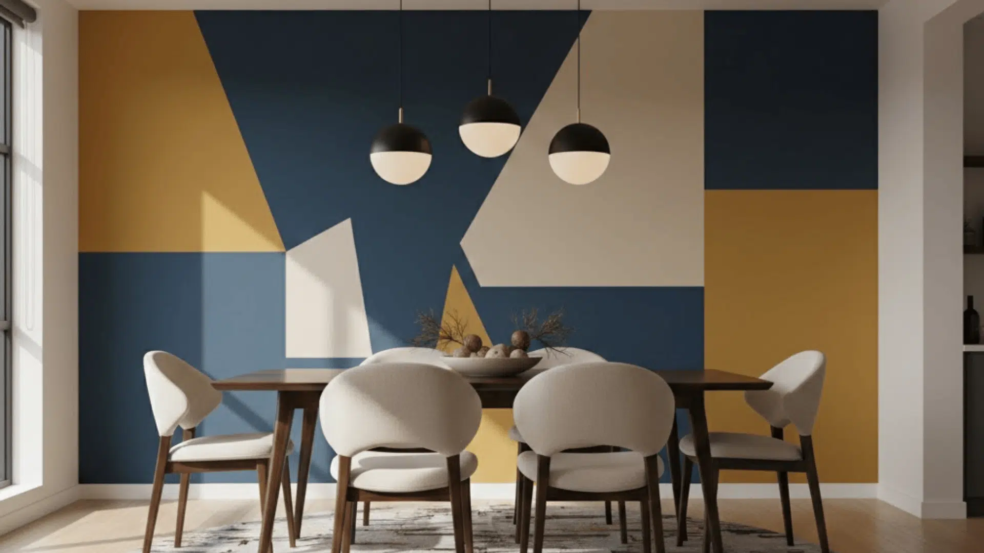 Geometric Color Block Statement Wall