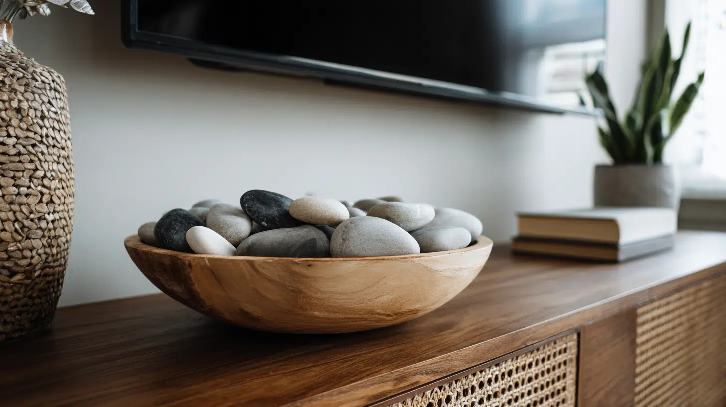 Low-Decorative-Bowl-On-Tv-Stand