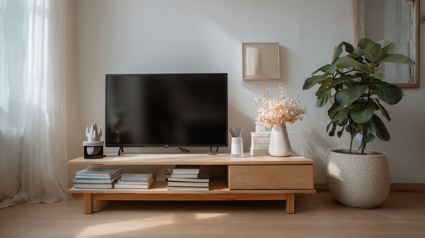 Minimal-Decor-On-Tv-Stand-In-Small-Space