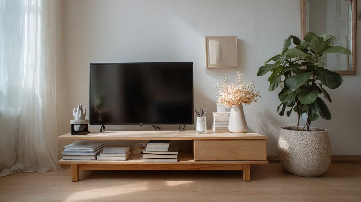 Minimal-Decor-On-Tv-Stand-In-Small-Space