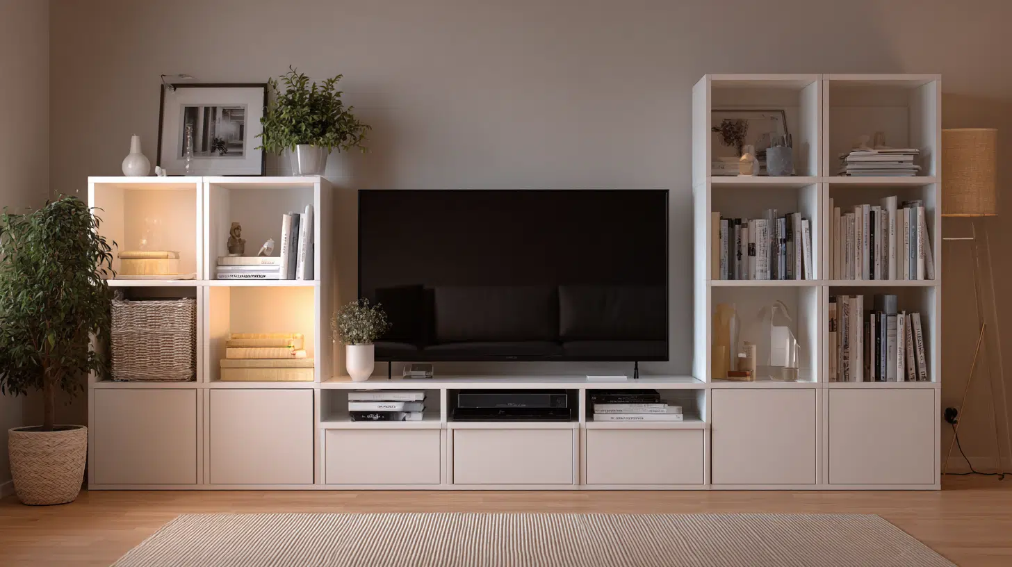 Mix-Of-Open-And-Closed-Storage-On-Tv-Stand