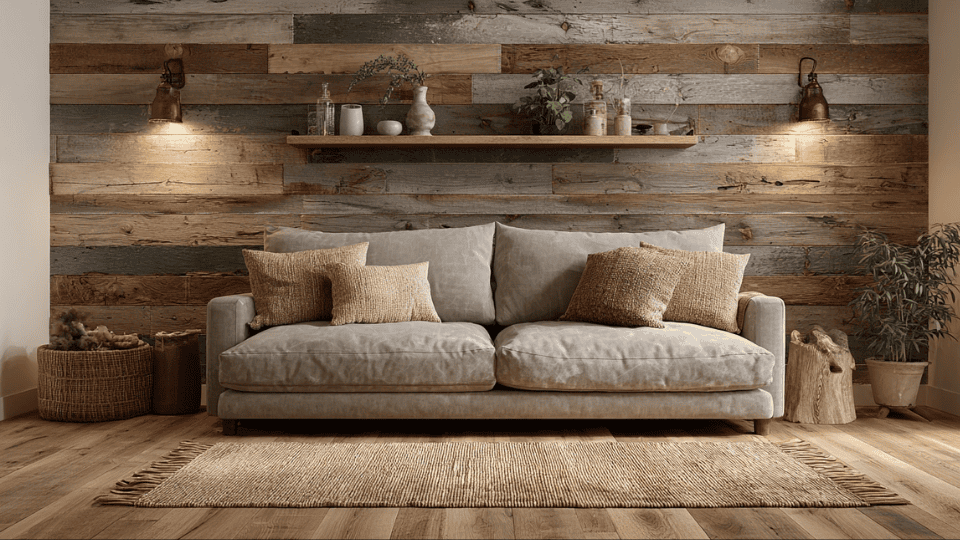 Natural wood tones adding warmth to a cozy small studio apartment living area
