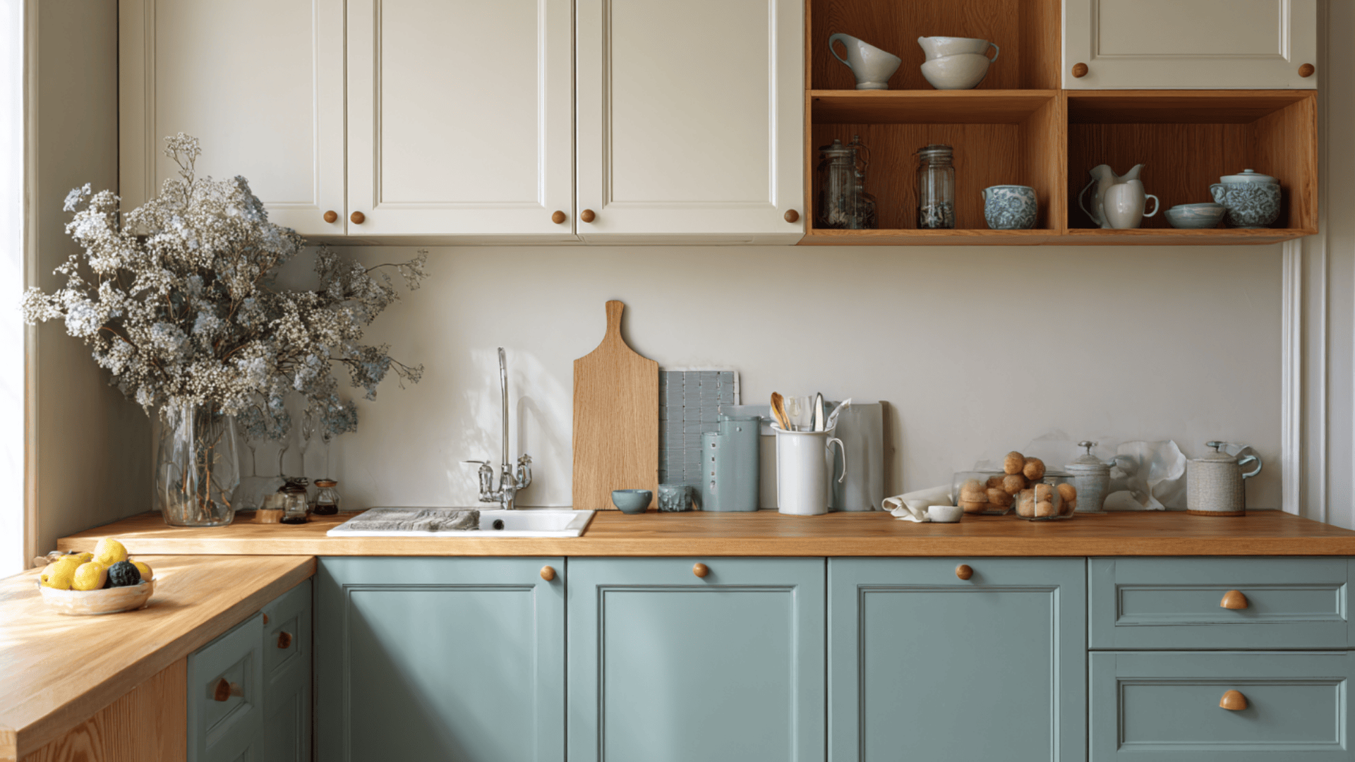 Pastel Cabinets for a Soft Cottage Look