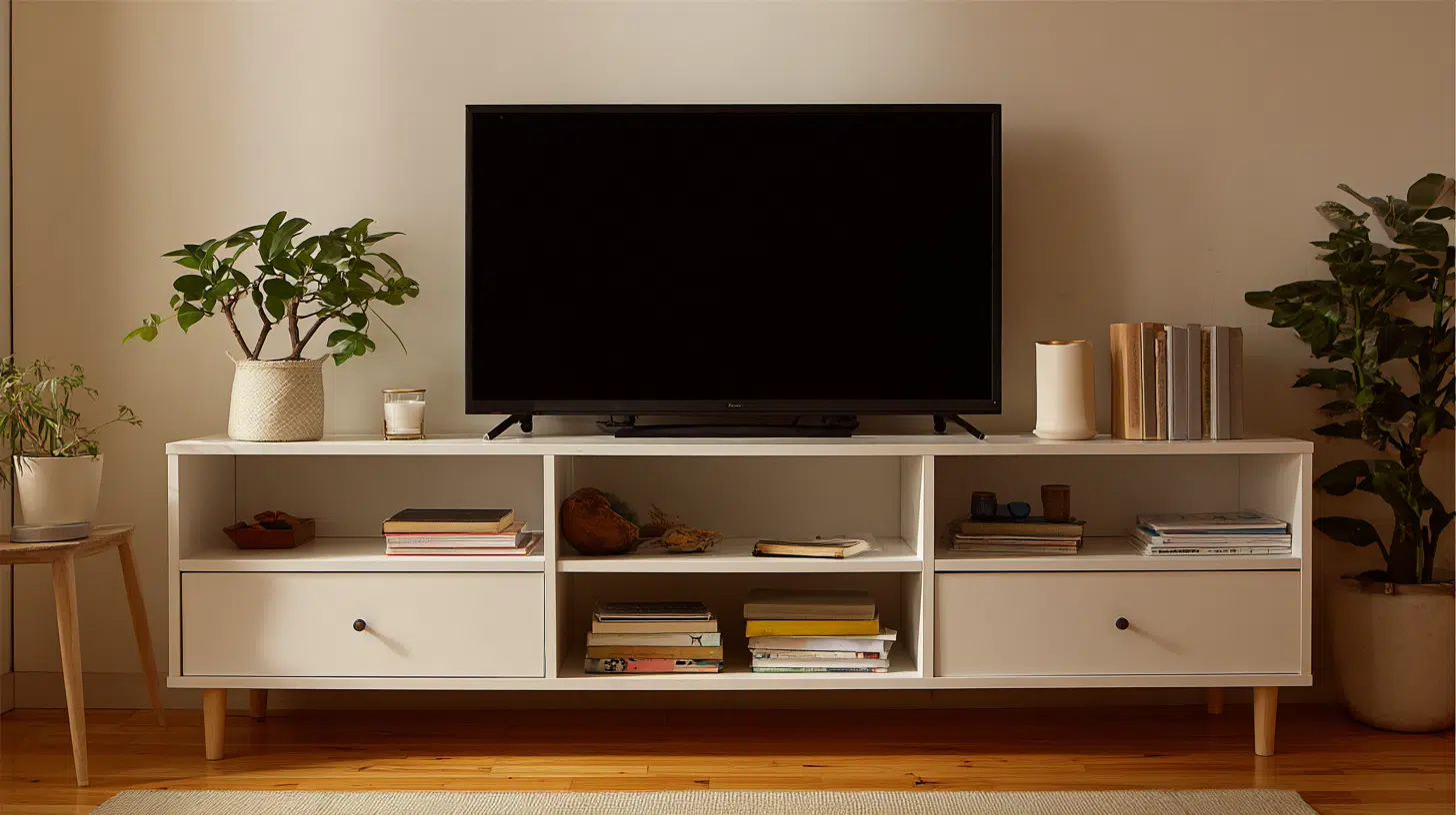 Uncluttered-Shelves-On-Tv-Stand