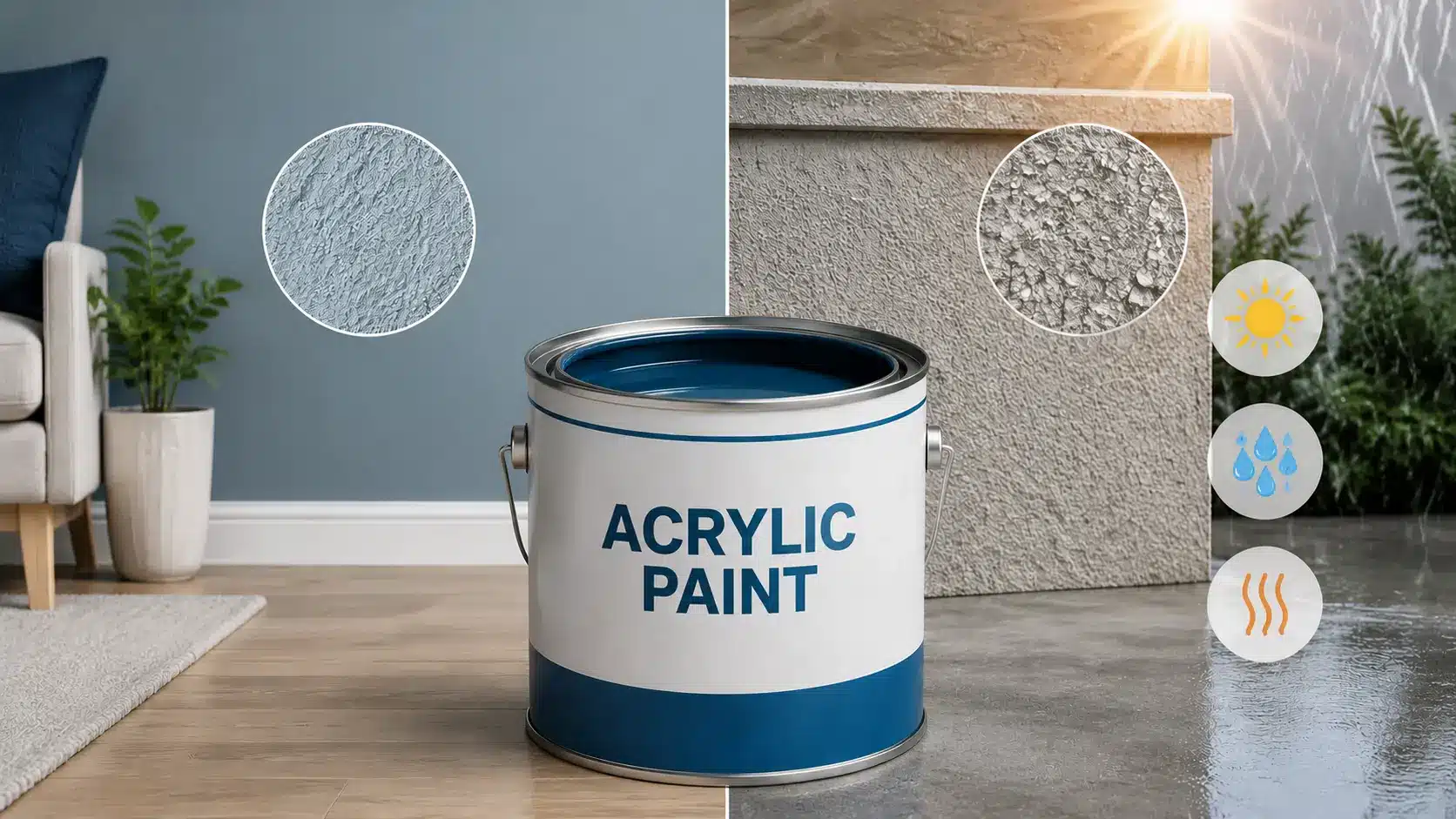 Acrylic paint protecting multiple surfaces