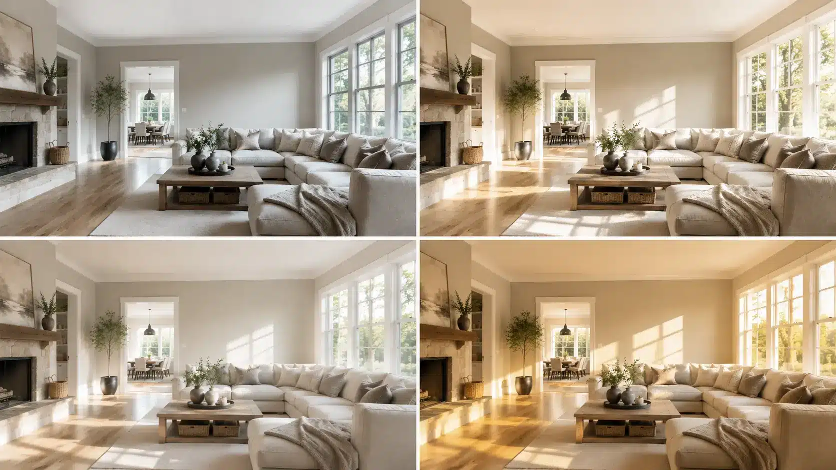 Agreeable Gray walls in different lighting conditions
