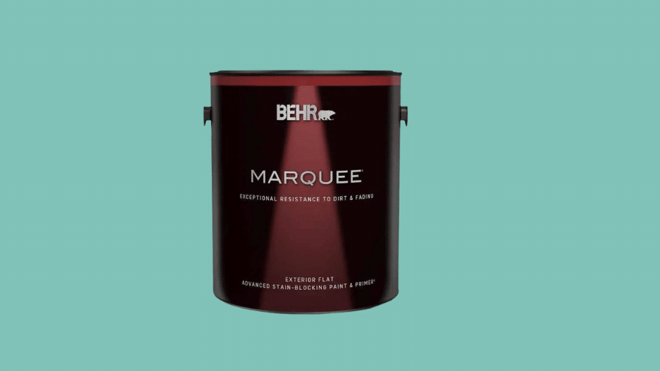 Behr Marquee Exterior paint on plain background