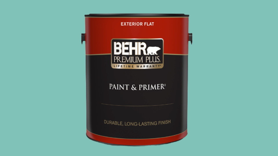 BEHR Premium Plus Exterior paint on plain background