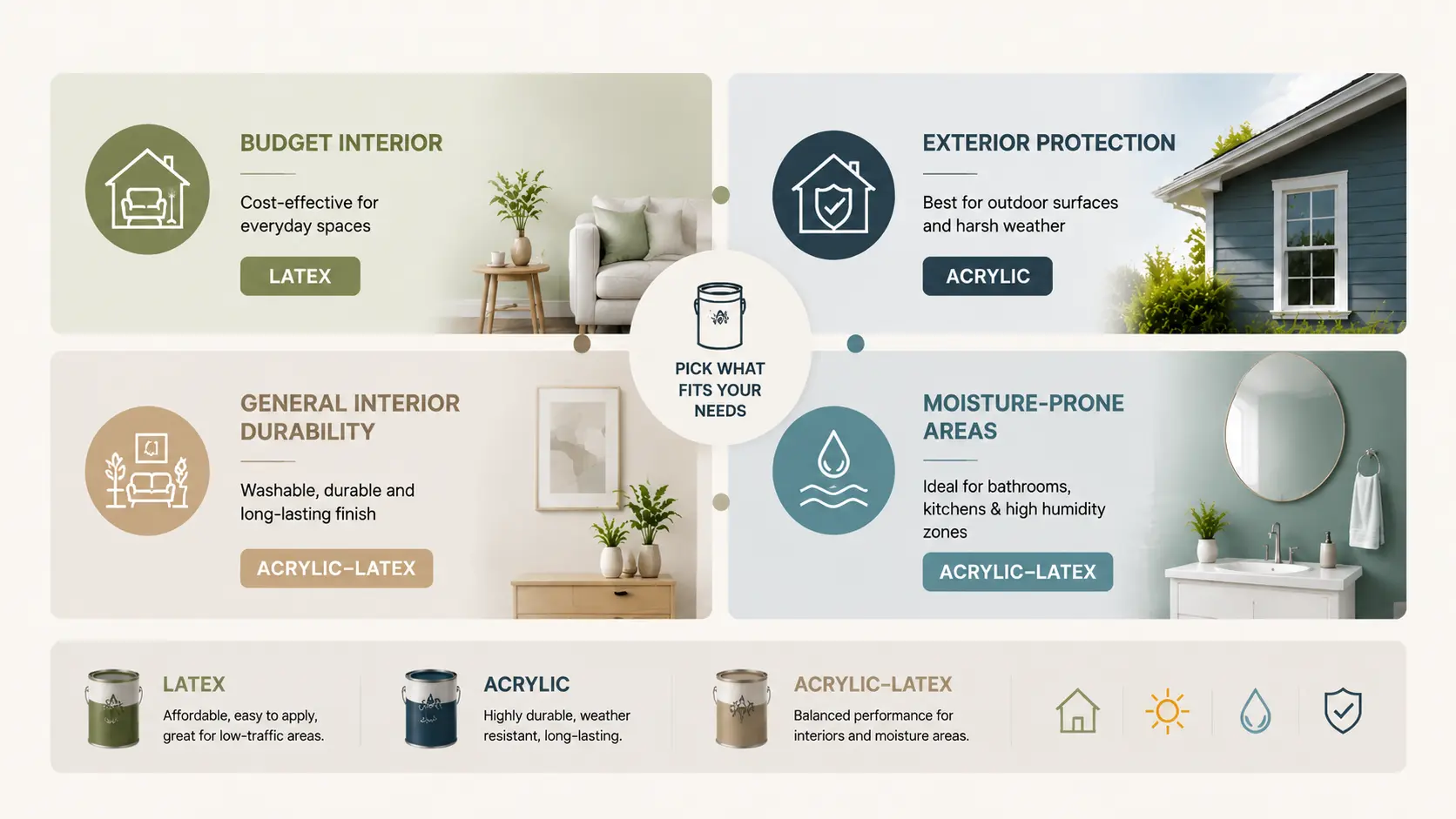how to choose between acrylic and latex paint based on use case