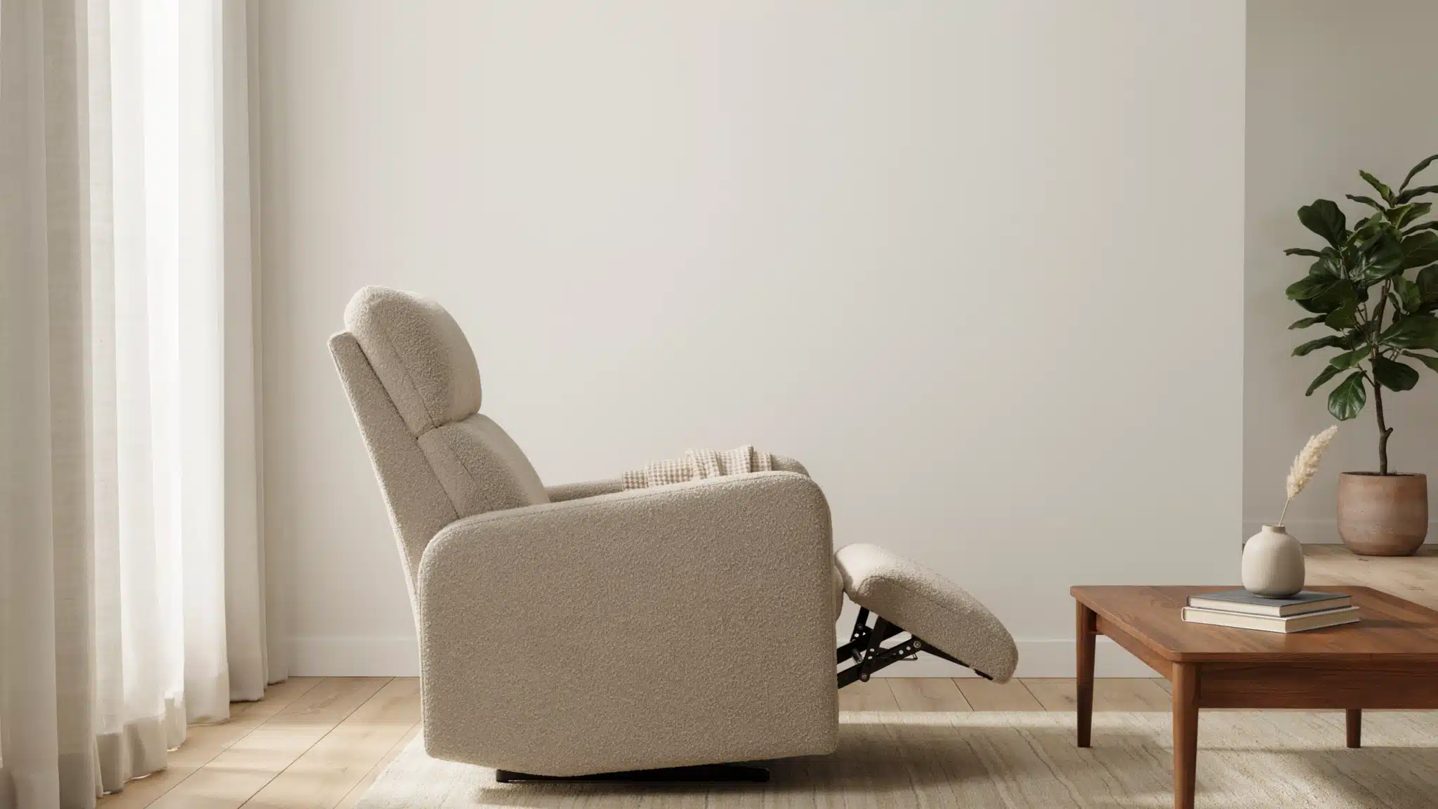 Push back recliner chair reclining by pushing backrest no lever mechanism modern living room furnitureroomfurnish.